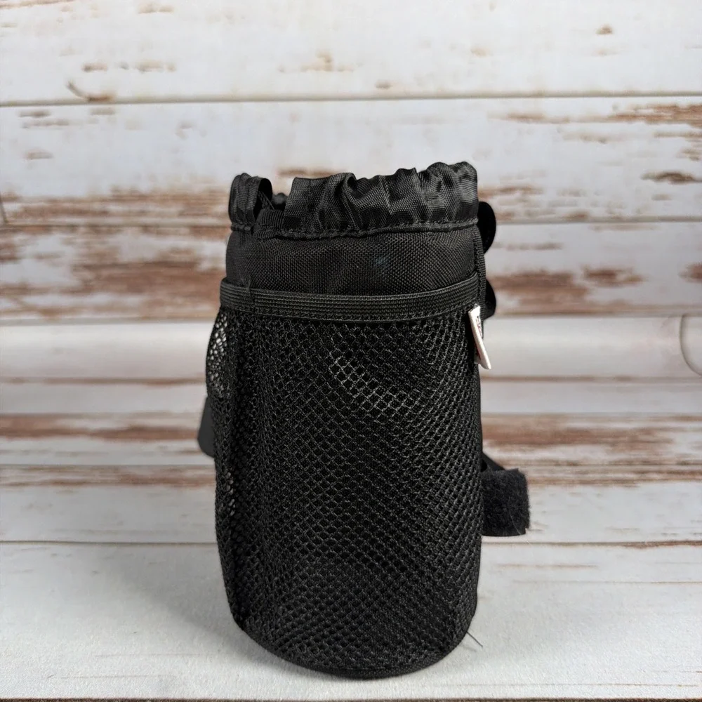 KEMIMOTO Black Bike Cup Holder Mesh Pockets Phone Bag